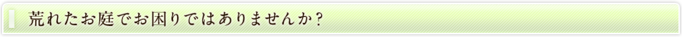 荒れたお庭でお困りではありませんか？