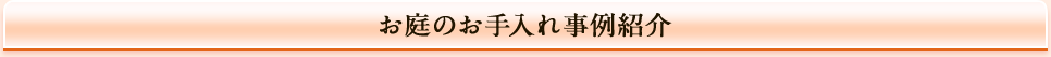 お庭のお手入れ事例紹介